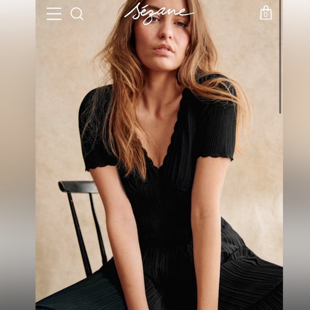 Sezane Jamie T-shirt Noir. - Size L